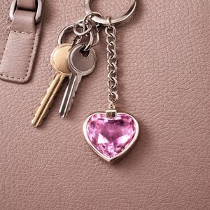 Atelier Swarovski Pink Heart Crystal Key & Card Holder Charm